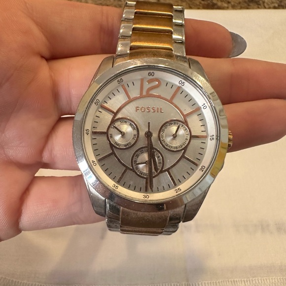 Fossil Watch Gold and Silver Tones, All Stainless Steel - Picture 2 of 5